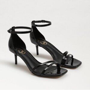 Sam Edelman Black Patent Peonie Kitten Heel Sandal – Size 8